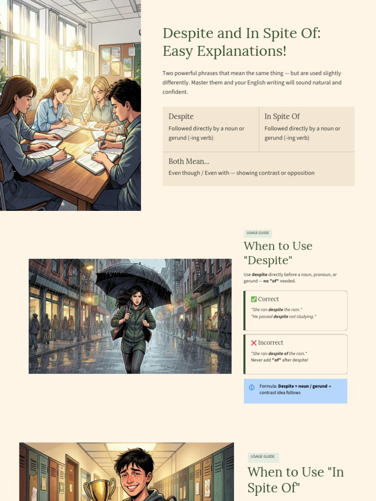 Despite and in Spite of Easy Explanations - PPTX 20260520 081341 0000 | PDF