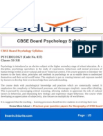 CBSE Board Psychology Syllabus: PSYCHOLOGY (Code No. 037) Classes XI-XII