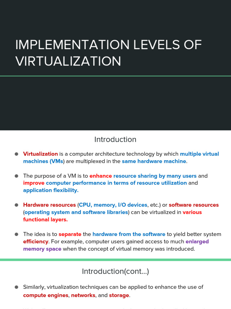 Implementation Levels of Virtualization | PDF