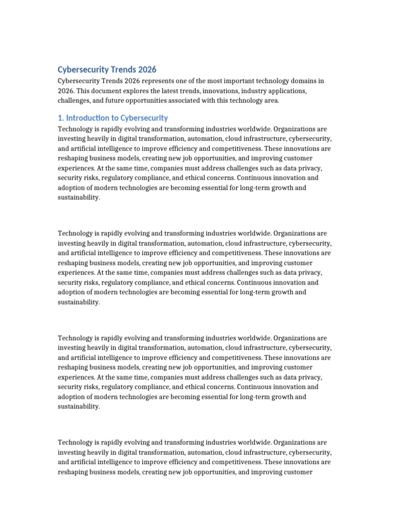 Cybersecurity Trends 2026 | PDF | Security | Computer Security