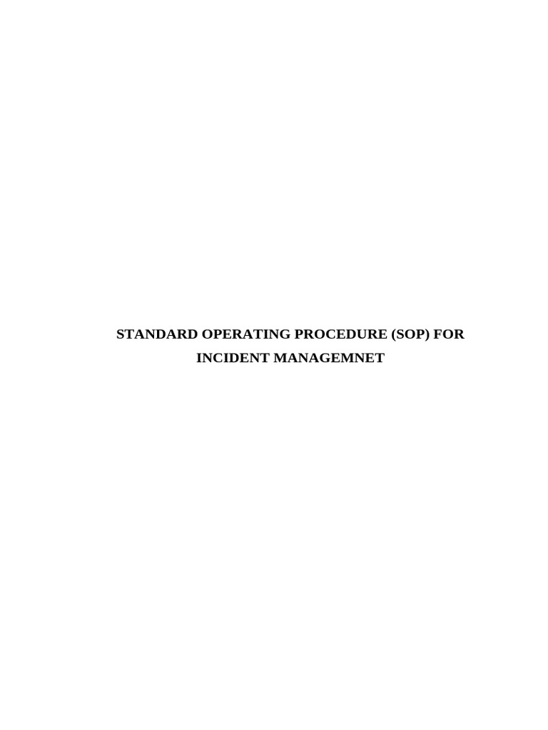 (ENG Ver) Standard Operation Procedure For Incident Management | PDF ...