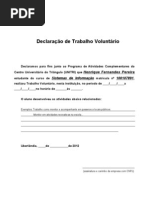 TERMO DE ADESÃO AO TRABALHO VOLUNTÁRIO  Voluntariado 