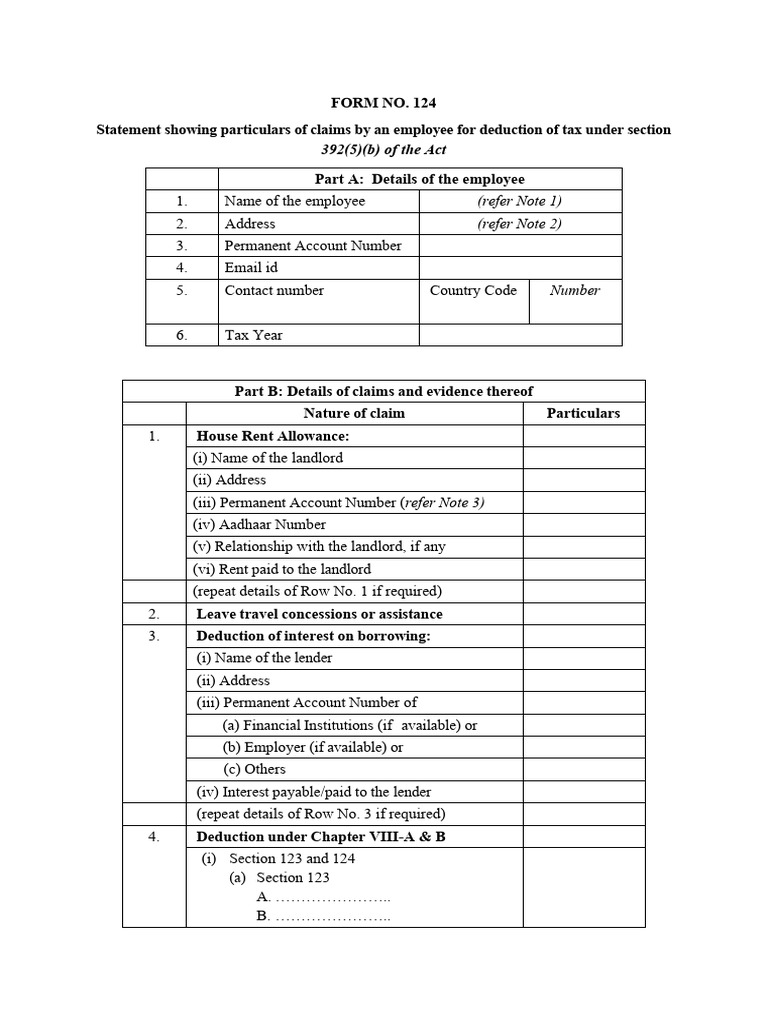 Draft Form 126 | PDF | Taxes | Government Finances