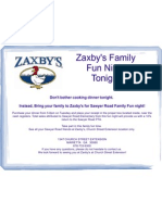 Zaxby's Family Fun Night