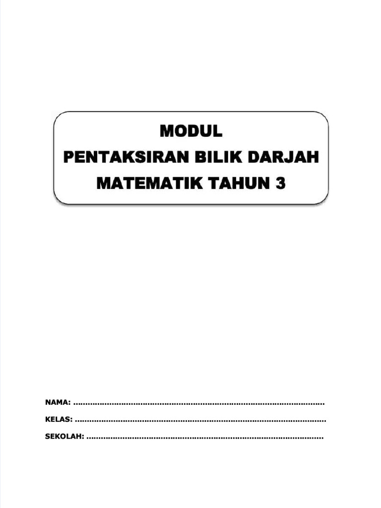 PDF Modul Pbd Tahun 3 Compress | PDF