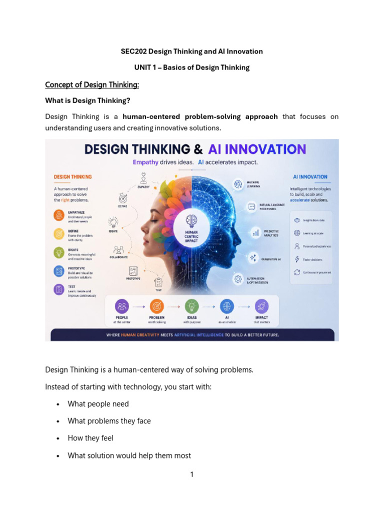 SEC202 Design Thinking and AI Innovation | PDF | Design Thinking | Empathy