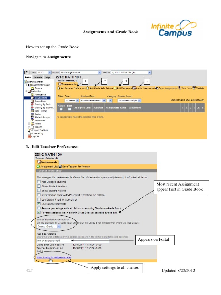 MES Grade Book Setup Guide | PDF