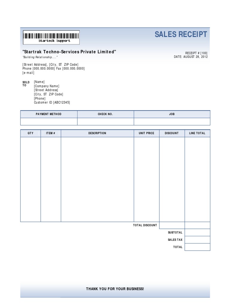 sales receipt