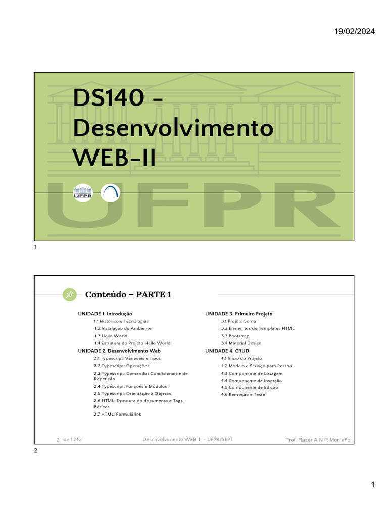 Slides Desenvolvimento Web-II - Standalone | PDF | Angular JS | Script Java
