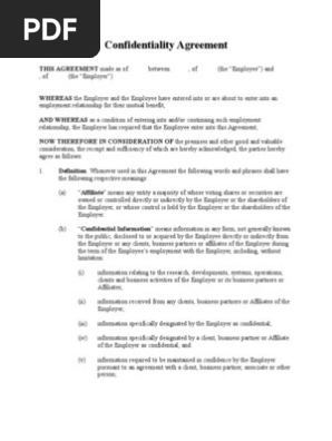Confidentiality Agreement