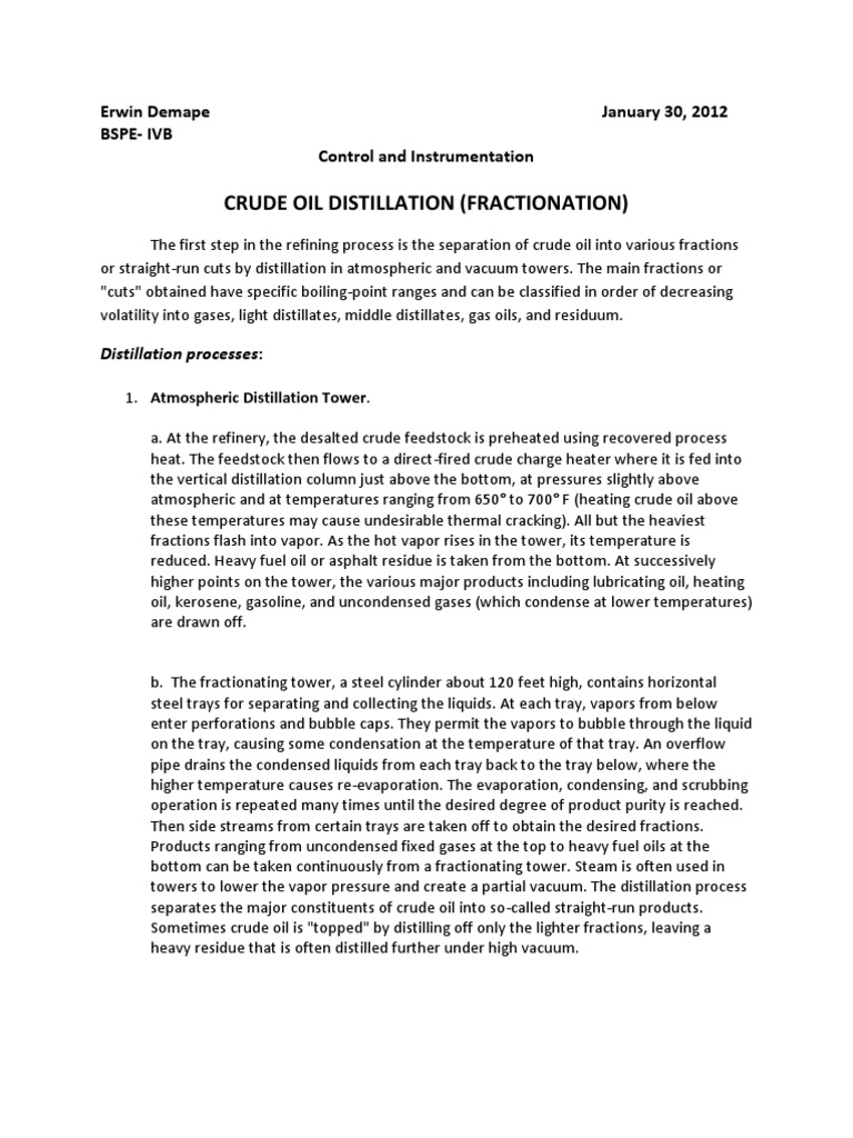 Controls and Instrumentation | PDF | Distillation | Oil Refinery