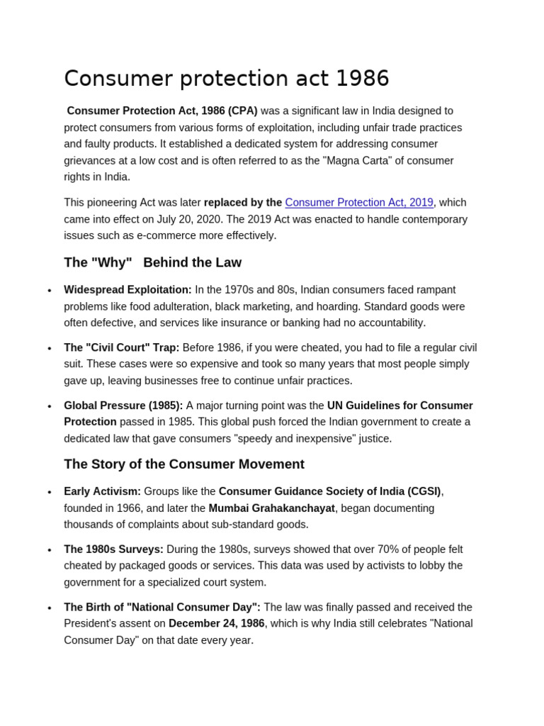 Consumer Protection Act 1986 | PDF | False Advertising | Consumer ...