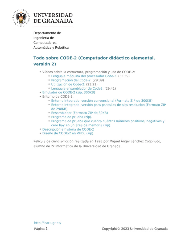 Todo Sobre CODE2 Computador Didactico Elemental Version 2 | PDF
