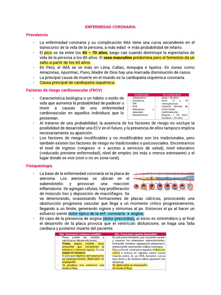 Tema 9 - Enfermedad Coronaria | PDF | Infarto de miocardio ...