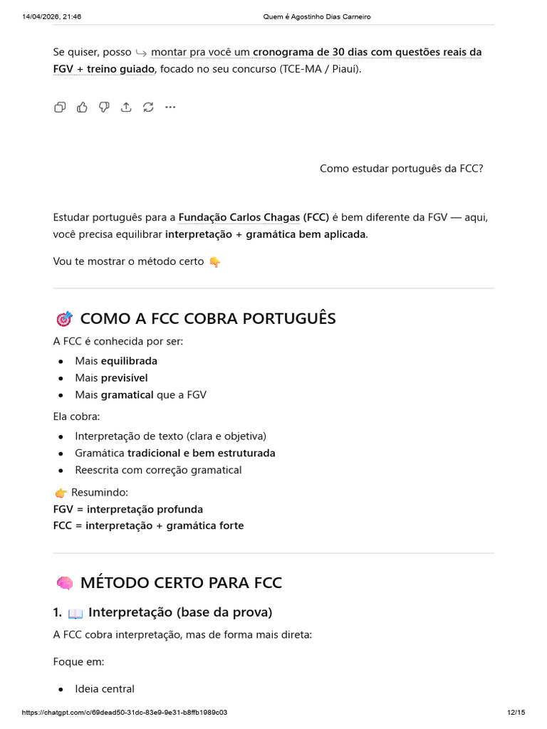 Como Estudar Português Da FCC | PDF