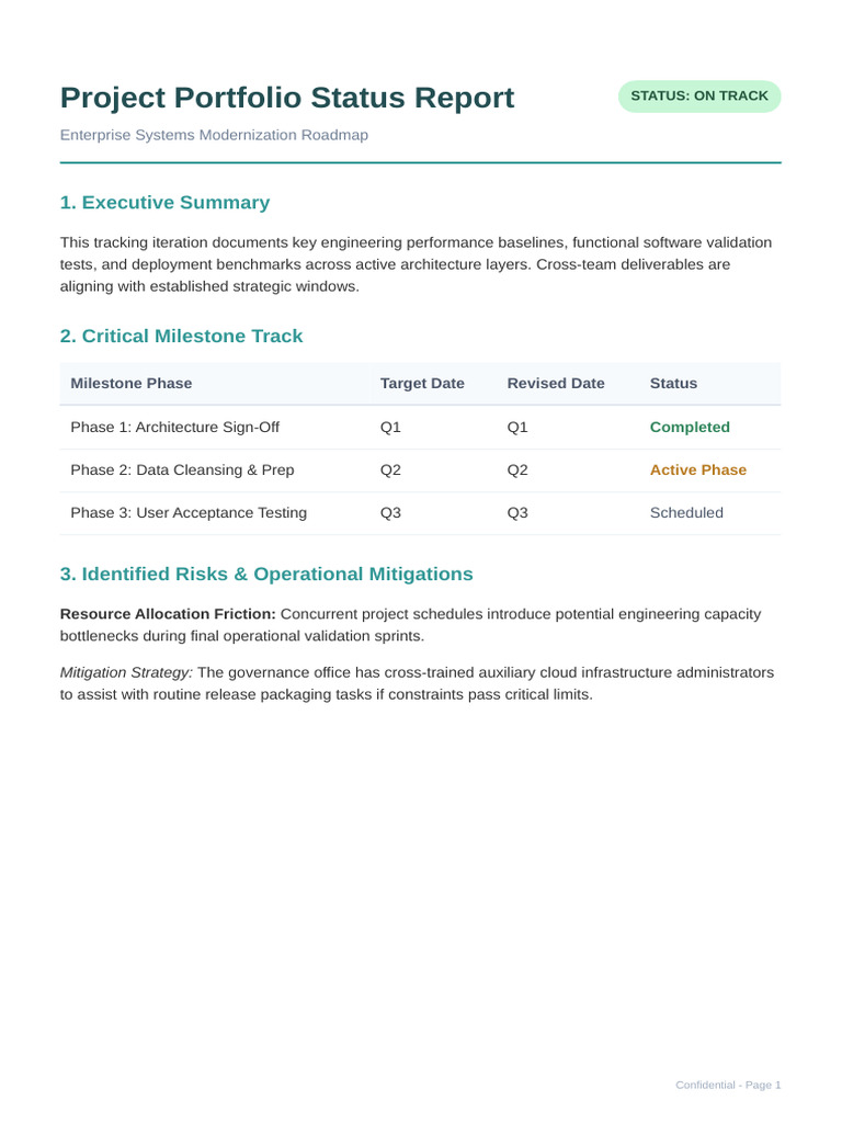 Documents Enterprise Project Status Report | PDF