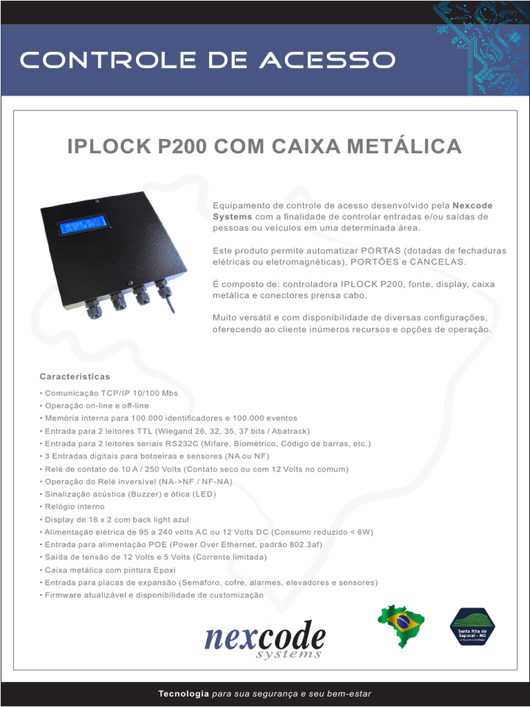 Folder Iplock p200 em Caixa Metálica | PDF