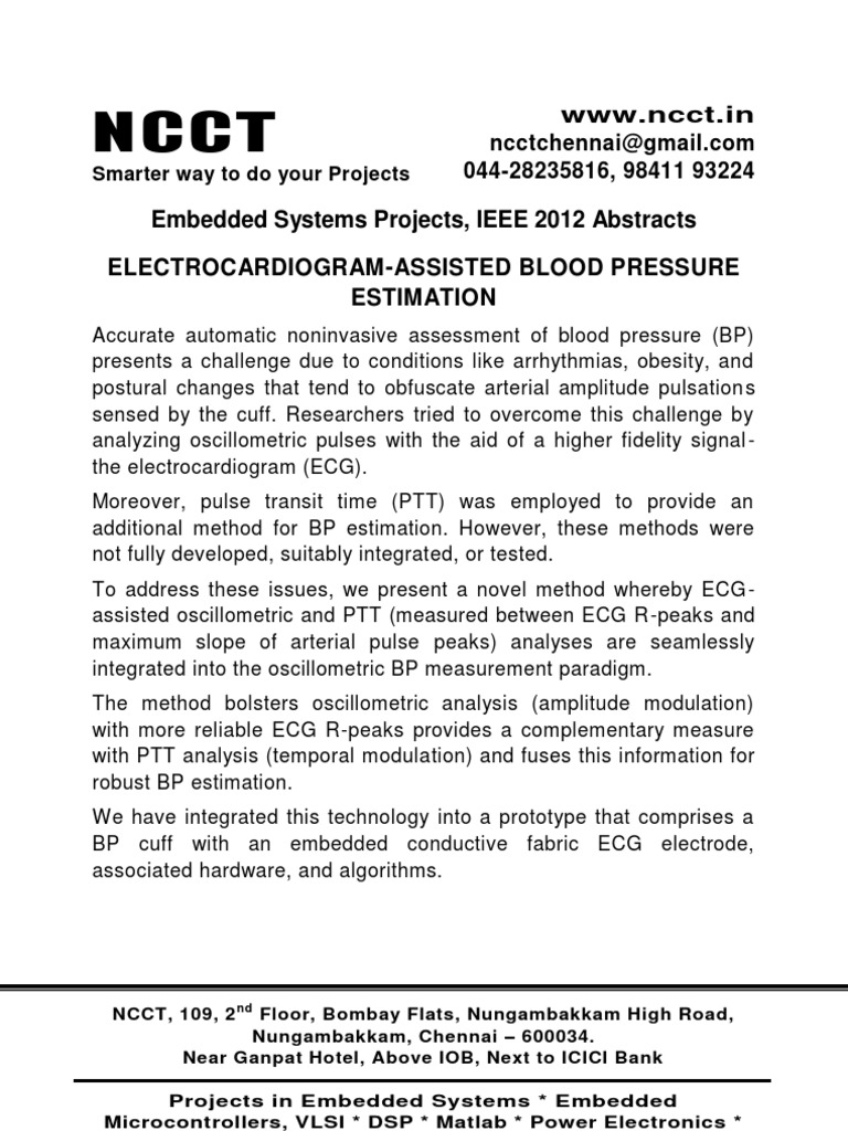 ECG-Assisted Blood Pressure Estimation | PDF | Computers