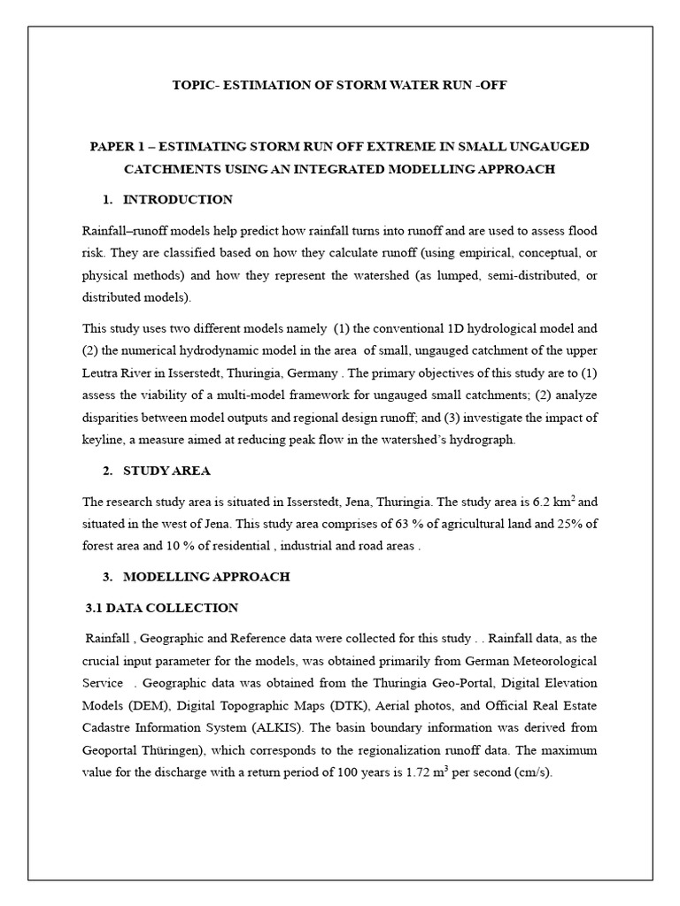 Estimation of Storm Water Run | PDF | Surface Runoff | Drainage Basin