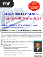 CSI Blackbelt in SEATA - Internal Audit Master Class (Malaysia), Featuring Mr. TOMMY SEAH