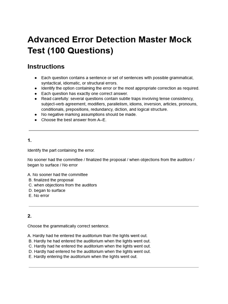 Advanced Error Detection | PDF | Experiment