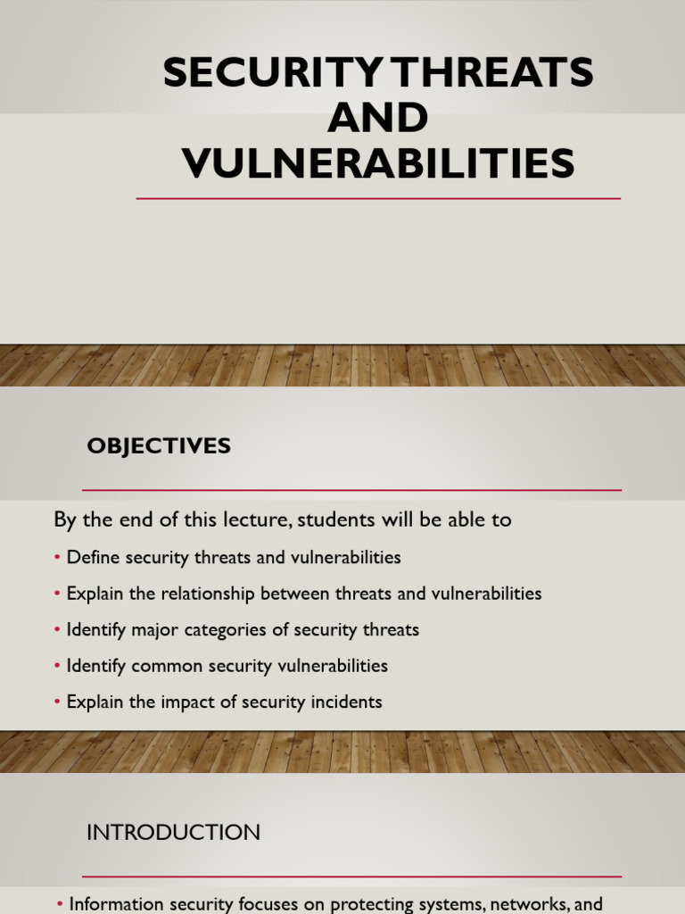 Security Threats and Vulnerabilities | PDF | Security | Computer Security
