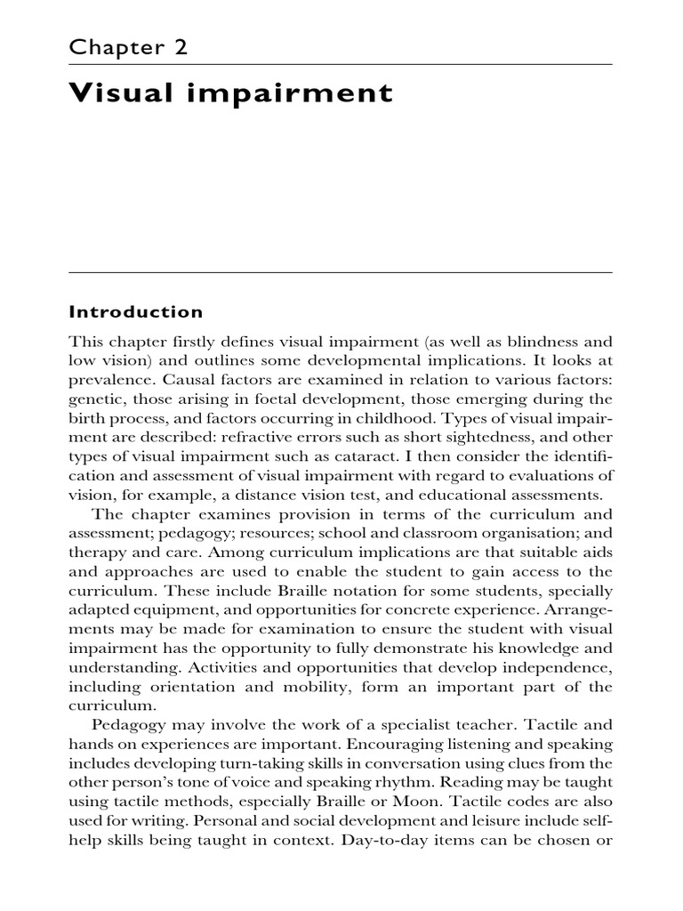 2.1 Visual Impairment | PDF | Visual Impairment | Visual System