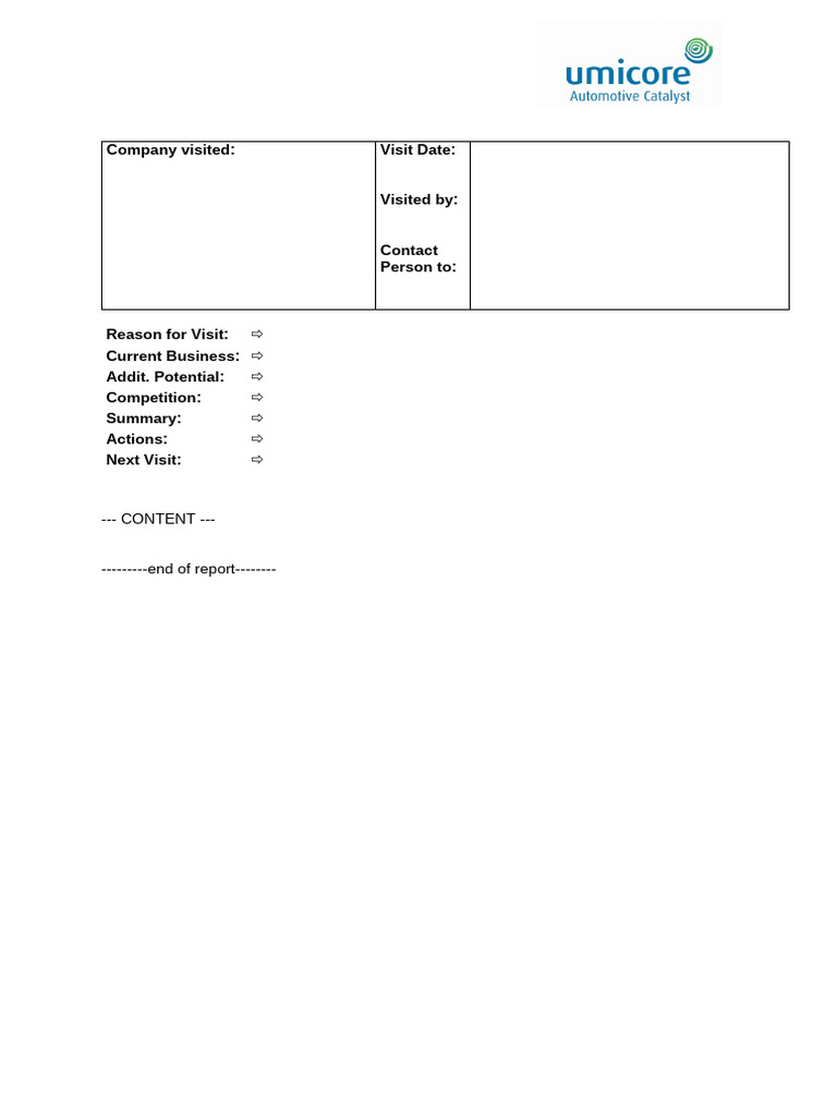 Visit Report | PDF