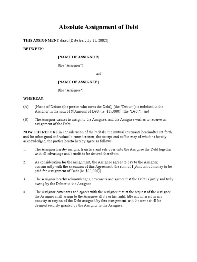 Debt assignment agreement traducere 07 image