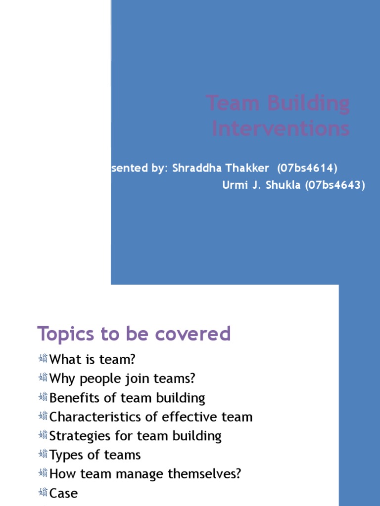 Effective Team Building Strategies | PDF | Team Building | Leadership