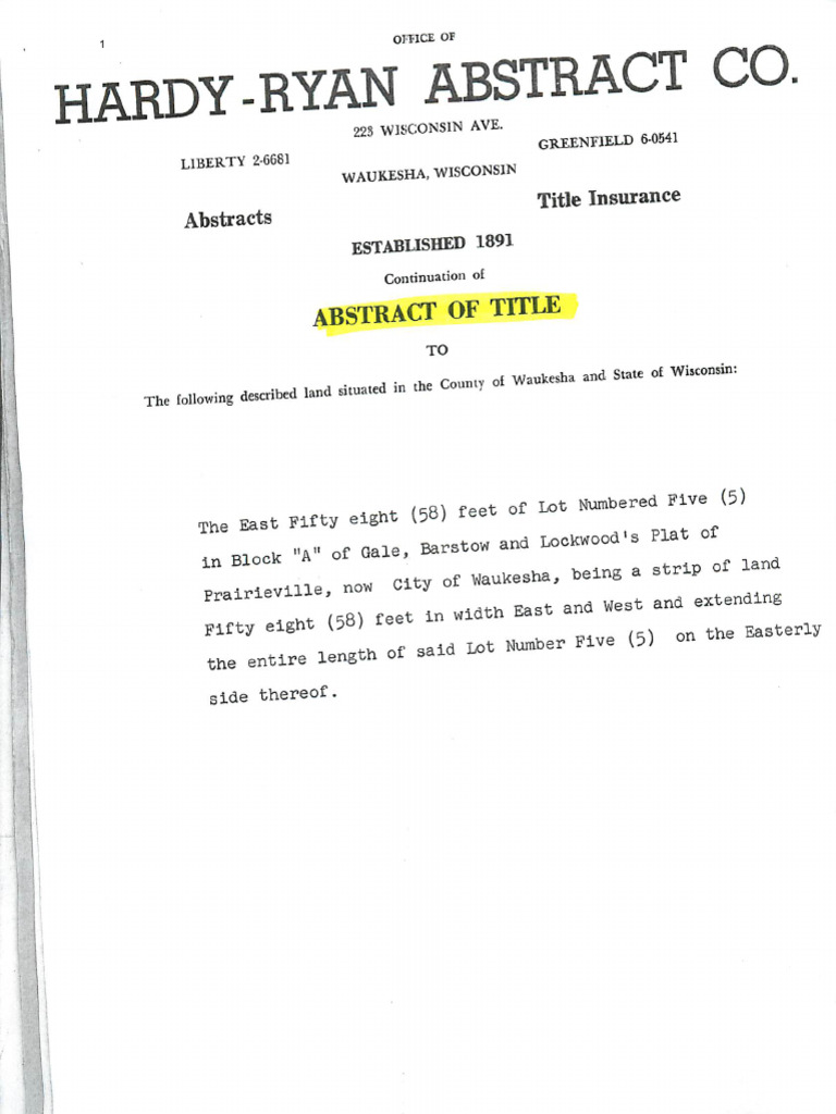 Example-Abstract of Title | PDF