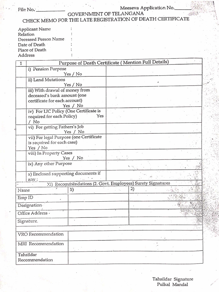 Death Declaration | PDF