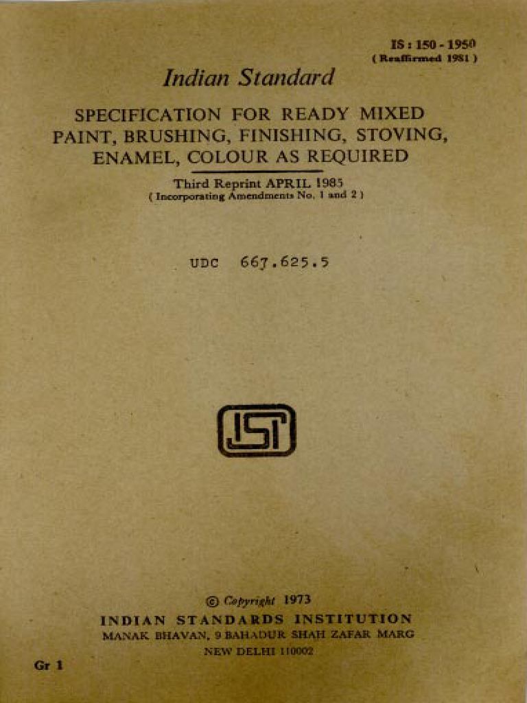 Indian Standard 150 | PDF | Materials