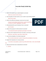 Concrete Study Guide Answer Key