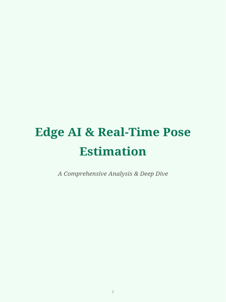 Edge AI Pose Estimation | PDF | Artificial Intelligence | Intelligence ...
