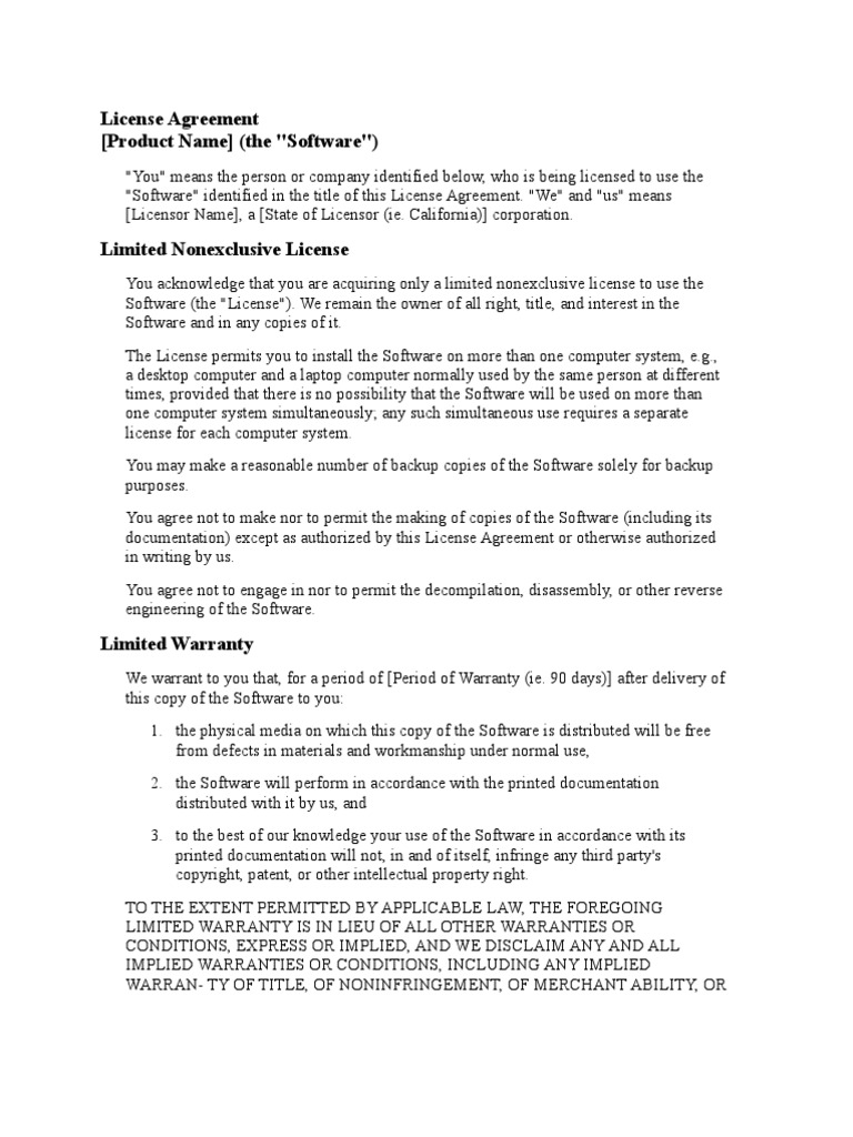 Shrink Wrap License Agreement Implied Warranty License