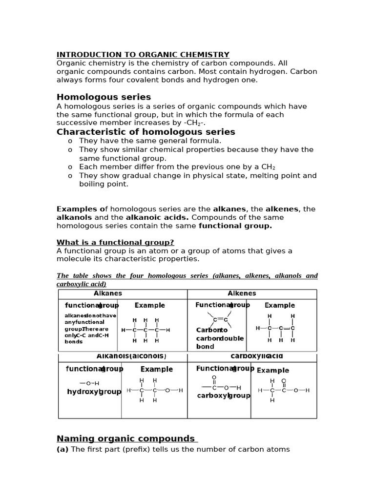Organic Chemistry Notes | PDF | Alkane | Alkene