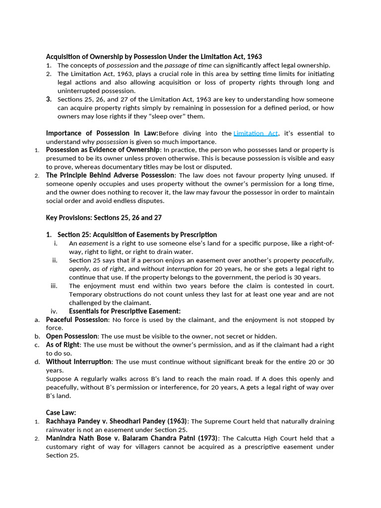Acquisition of Ownership by Possession | PDF | Adverse Possession ...