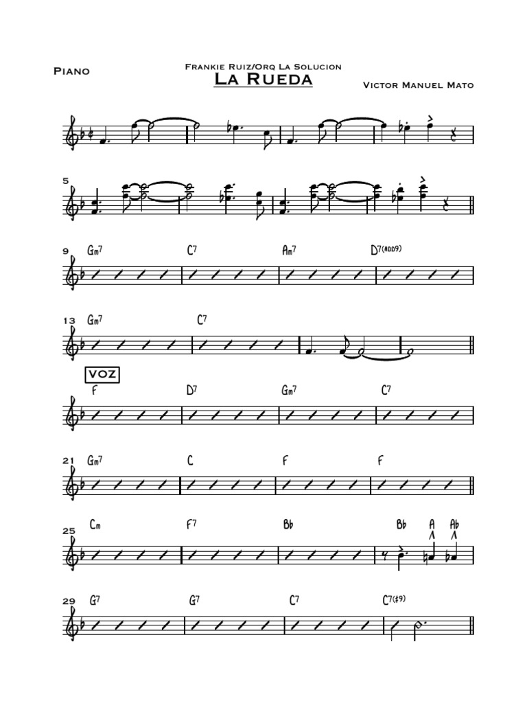 LA RUEDA SALSA PIANO | PDF