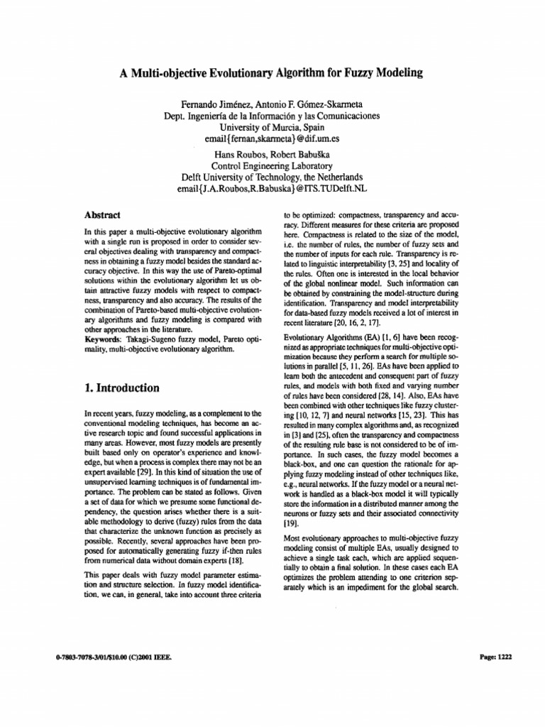 A Multi Objective Evolutionary Algorithm | PDF | Mathematical ...