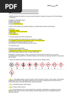 WHMIS Quiz and Answer Key Guide | PDF | Hazards | Dangerous Goods