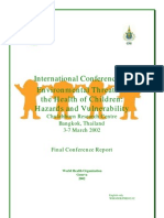 Conferencia Internacional Children and Hazrds-2002 WHO.