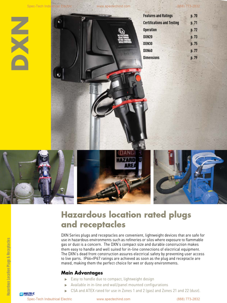 Hazardous Location Rated Plugs and Receptacles | PDF | Electric Arc ...