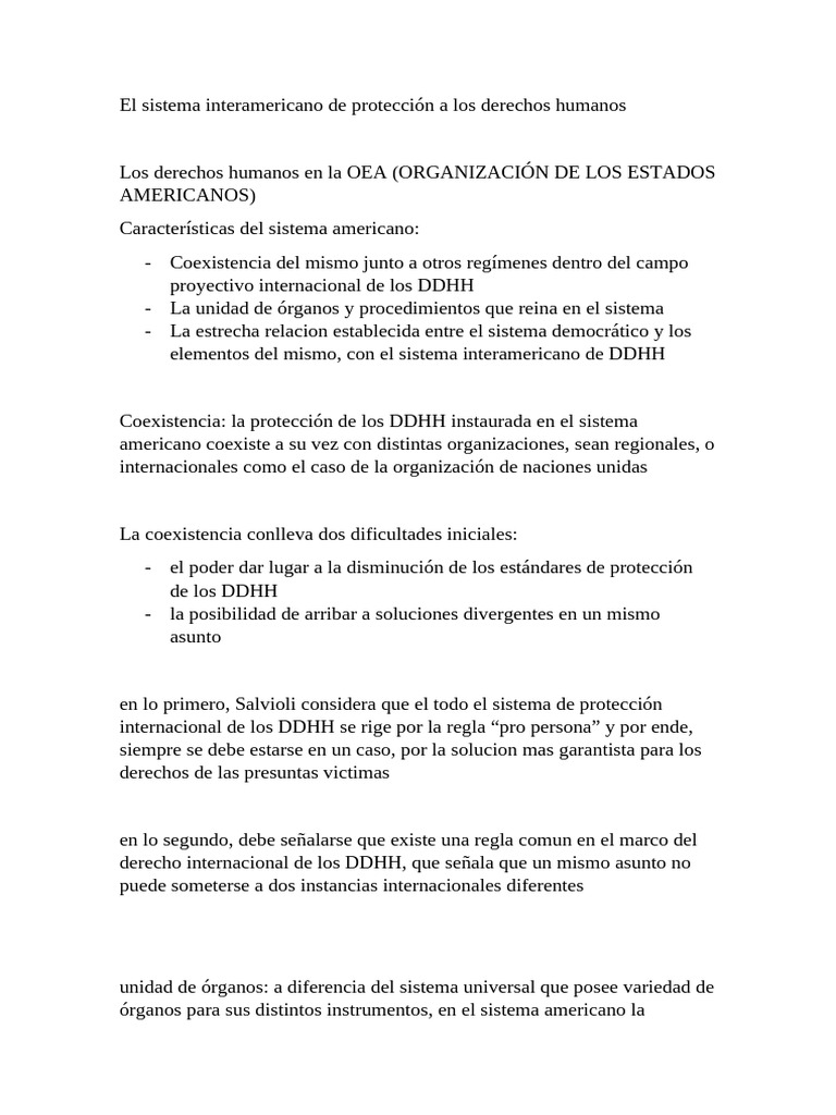 Sistema Interamericano de Proteccion TITULAR | PDF | Derechos humanos ...