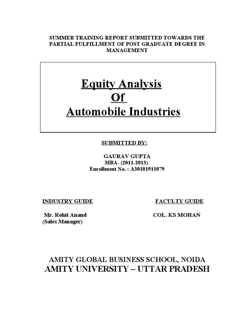 Equity Analysis | PDF | Financial Markets | Derivative (Finance)