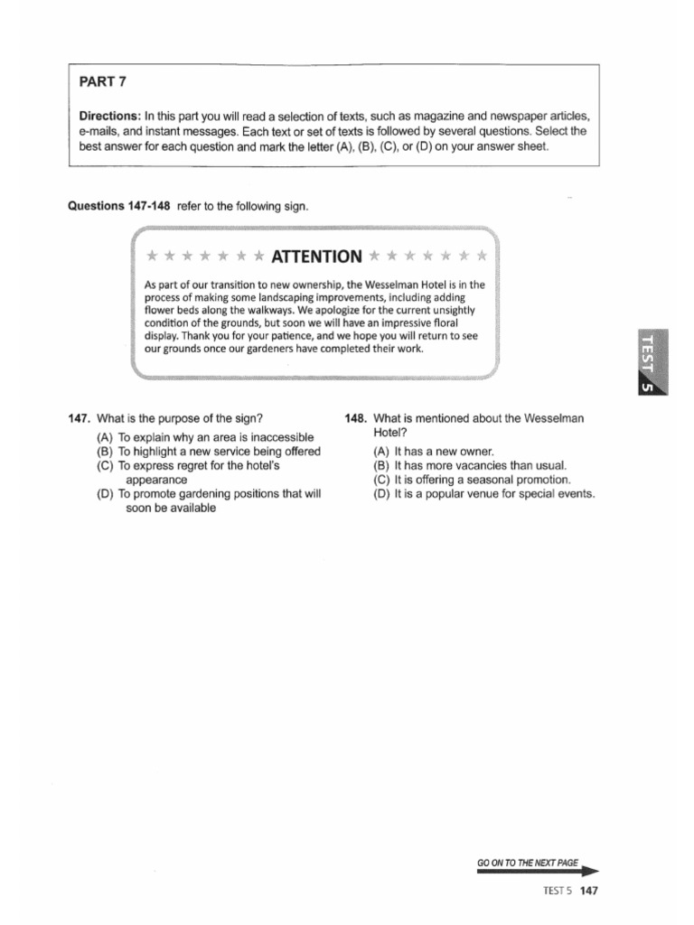 Part 7 test 1 | PDF
