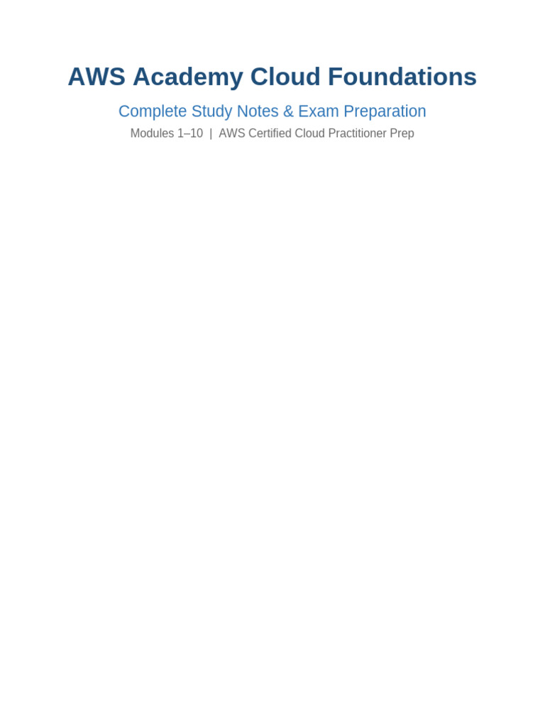 AWS Cloud Foundations Notes 2 | PDF | Cloud Computing | Software As A ...