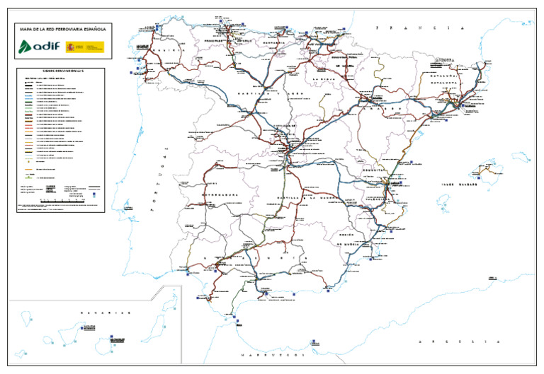 2025 Mapa Adif Simplificado | PDF | Infraestructura ferroviaria ...
