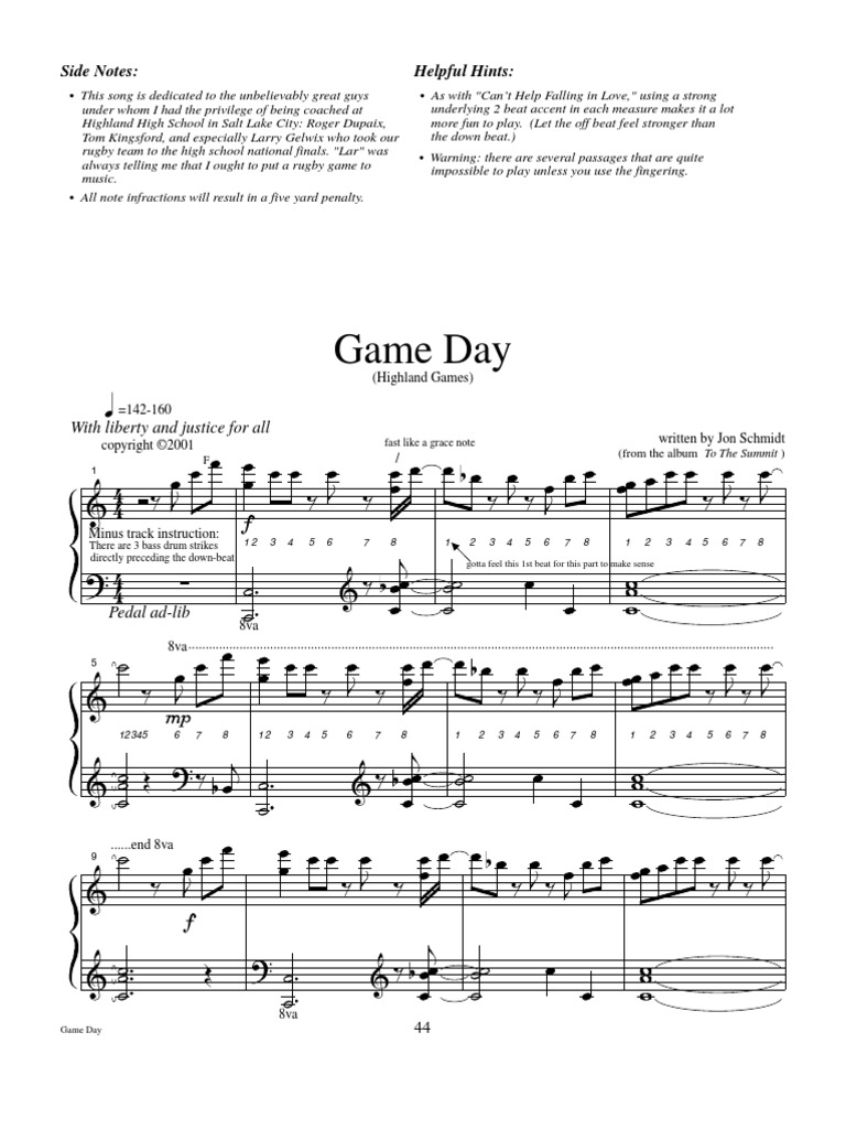 Game Day Jon Schmidt PDF Entertainment (General)