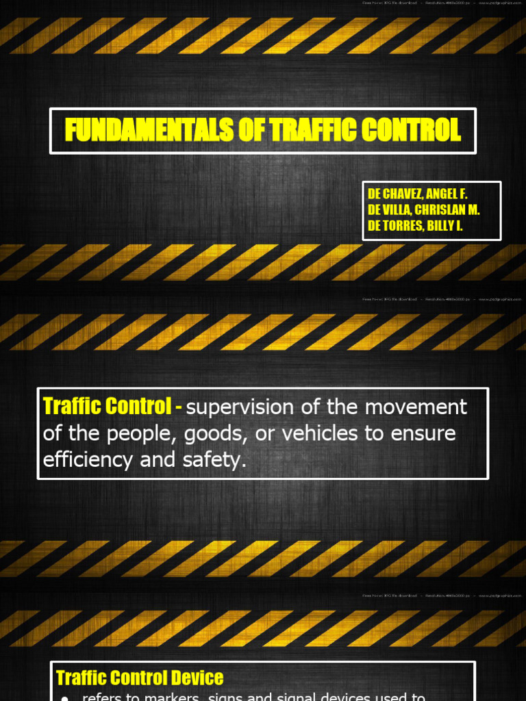 Fundamentals of Traffic Control 1 | PDF | Traffic | Intersection (Road)